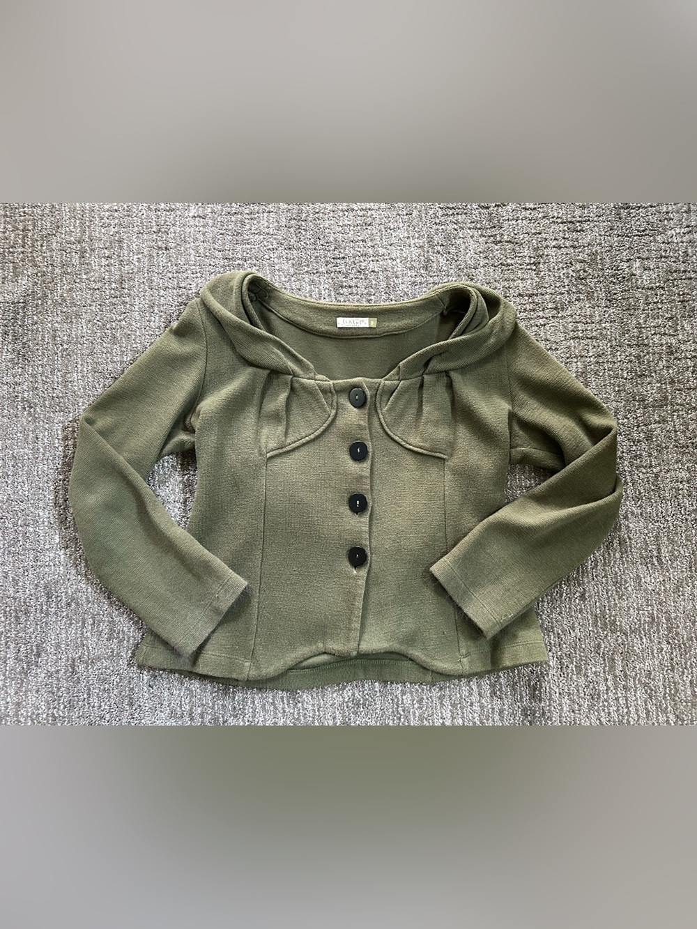 Chalet Olive Green Button-Front Women's Cardigan